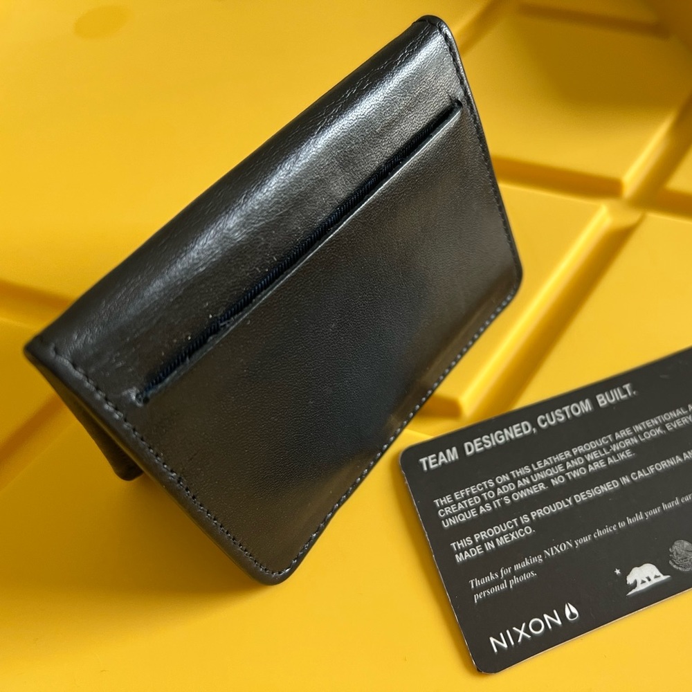 NIXON Stealth Slim Bi-Fold Black Leather - Picture 5 of 6